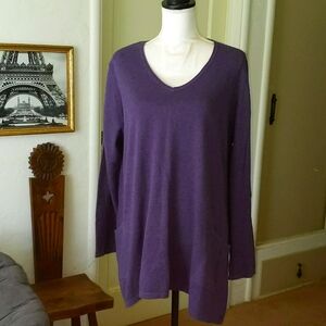 J. Jill Deep Purple V-Neck Sweater